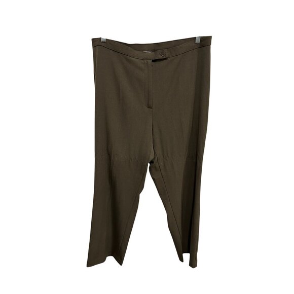 Investments Flat Front Dress Pants Green Plus Sz 18W Work Career Professional - Picture 1 of 10